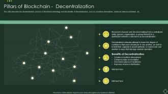 Pillars Of Blockchain decentralization Cryptographic Ledger