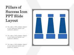 Pillars of success icon ppt slide layout