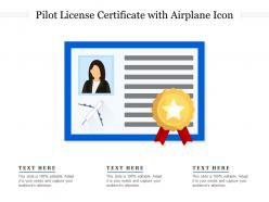 Pilot license certificate with airplane icon