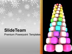 Pine tree formed by cubes decoration powerpoint templates ppt themes and graphics 0113