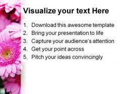 Pink bouquet beauty powerpoint backgrounds and templates 0111