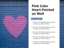 Pink Color Heart Painted On Wall