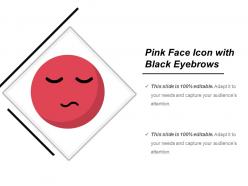 Pink Face Icon With Black Eyebrows