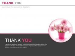 Pink Flowers Pot For Thank You Powerpoint Slides