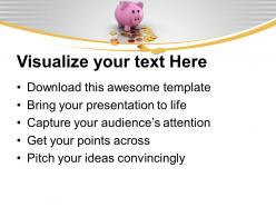 Pink piggy bank credit finance powerpoint templates ppt themes and graphics 0213