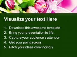Pink tulips and gift festival powerpoint templates and powerpoint backgrounds 0311