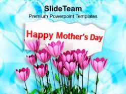 Pink tulips with message happy mothers day powerpoint templates ppt themes and graphics 0513