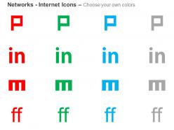 Pinterest linkedin friendfeed mixx ppt icons graphics