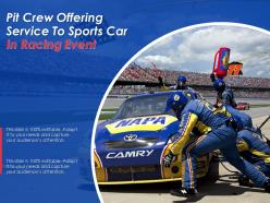 Pit crew offering service to sports car in racing event