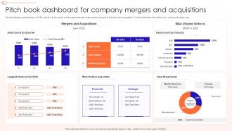 Pitch Book Dashboard For Company Mergers And Acquisitions