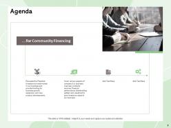 Pitch deck for community financing powerpoint presentation slides