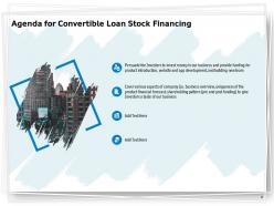 Pitch deck for convertible loan stock financing powerpoint presentation slides