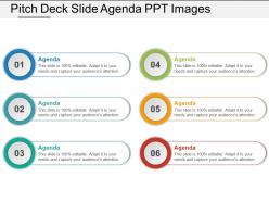 Pitch deck slide agenda ppt images