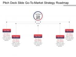 Pitch deck slide go to market strategy roadmap ppt sample