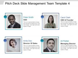 Pitch deck slide management team template 4 presentation deck