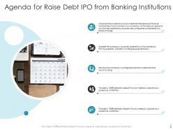 Pitch deck to raise debt ipo from banking institutions powerpoint presentation slides