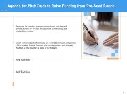 Pitch deck to raise funding from pre seed round powerpoint presentation slides