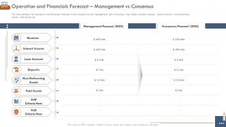 Pitchbook business selling deal operation and financials forecast management vs consensus