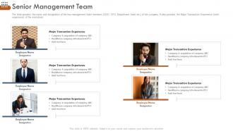Pitchbook business selling deal senior management team