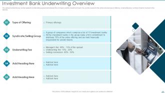 Pitchbook For Investment Bank Underwriting Deal Ppt Template