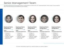 Pitchbook for merger deal senior management team ppt powerpoint graphics tutorials