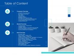 Pitchbook for merger deal table of content ppt powerpoint presentation inspiration