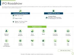 Pitchbook for security underwriting deal ipo roadshow ppt diagram ppt