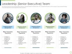 Pitchbook for security underwriting deal leadership senior executive team