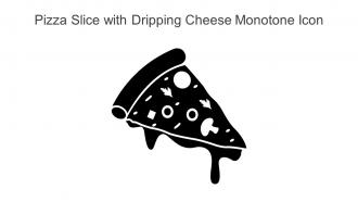 Pizza Slice With Dripping Cheese Monotone Icon In Powerpoint Pptx Png And Editable Eps Format