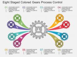 Pj eight staged colored gears process control flat powerpoint design