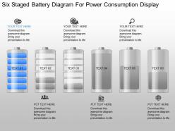 Pk six staged battery diagram for power consumption display powerpoint template