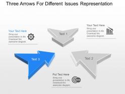 Pl three arrows for different issues representation powerpoint template slide