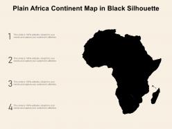 Plain africa continent map in black silhouette