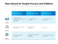 Plan Ahead For People Process And Platform