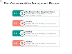 Plan communications management process ppt powerpoint presentation background cpb