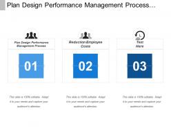 Plan design performance management process reduction employee costs
