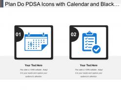 Plan do pdsa icons with calendar and black tick