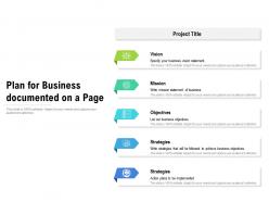 Plan for business documented on a page