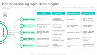 Plan For Introducing Digital Detox Program Digital Detox Program At Workplace Ppt Slides