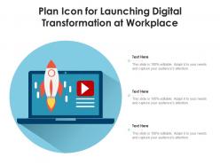 Plan icon for launching digital transformation at workplace