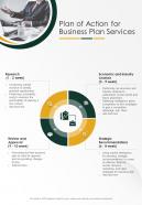 Plan Of Action For Business Plan Services One Pager Sample Example Document
