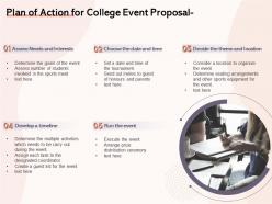 Plan of action for college event proposal ppt powerpoint presentation show tips