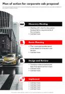 Plan Of Action For Corporate Cab Proposal One Pager Sample Example Document