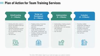 Plan of action for team training services ppt slides show
