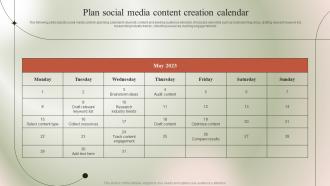 Plan Social Media Content Creation Calendar Micromarketing Guide To Target MKT SS