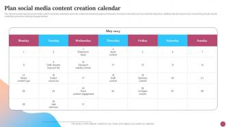Plan Social Media Content Creation Calendar Strategic Micromarketing Adoption Guide MKT SS V