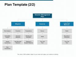 Plan template disaster management plan ppt powerpoint presentation file portrait