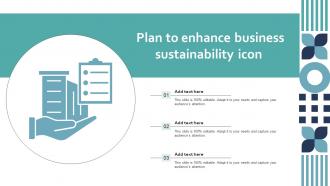Plan To Enhance Business Sustainability Icon