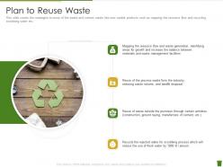Plan to reuse waste industrial waste management ppt visual aids deck