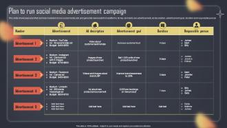 Plan To Run Social Media Advertisement Campaign Paid Internet Advertising Plan MKT SS V